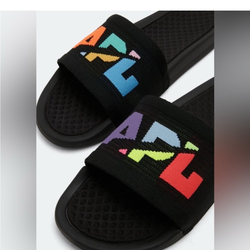 APL Techloom Slides- Limited Edition Black Multicolor Large Logo | SZ 10